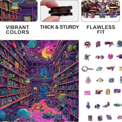 Wooden Jigsaw Puzzle for Adults - Challenging 300 Piece Puzzle with Cool Shapes - Mind Bending Brain Teaser Collection (Chaos Chronicles)