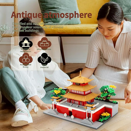 Micro Building Blocks for Adults Age of 14+ 2236 PCS Chinese House Asian Architecture Creative DIY Construction for Stress Relief & Home Decor - Yueyang Tower