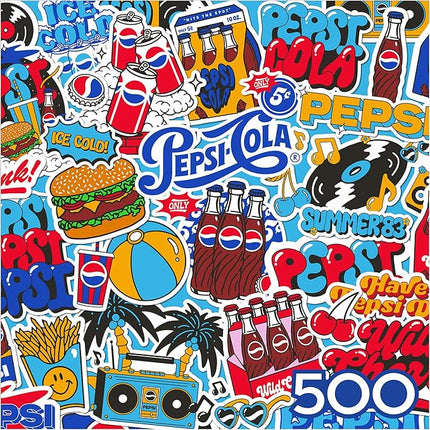 RoseArt - Snack Assortment - Pepsi Cola - 500 Piece Jigsaw Puzzle, Nostalgic Pepsi Design for Adults