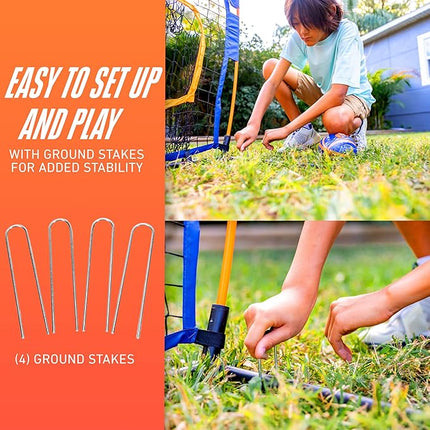 NERF Pro Pass Football Target Toss Net - Kids Football Passing Game Set - 5' x 2' Target Net with Ground Stakes + (1) Junior 8.5" Inch Ball Included - Indoor + Outdoor Youth Game