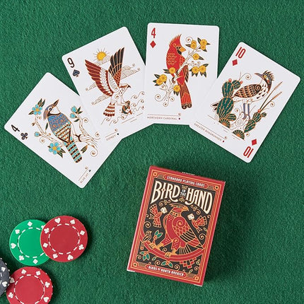 Bird in The Hand Themed Playing Cards | 54 Pieces of Stunning Custom Art | Unique Bird on Every Card in The Deck