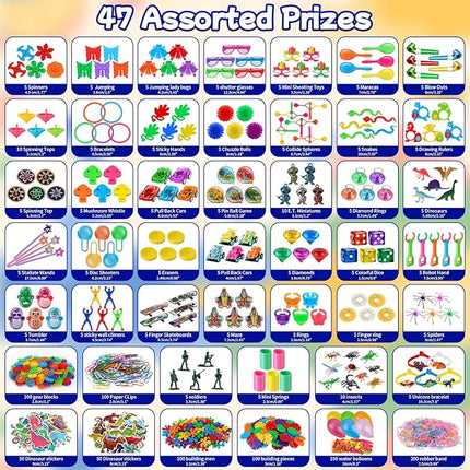 Amy&Benton 1000PCS Classroom Treasure Box Prizes Kids Birthday Party Favors Pinata Assorted Goody Bag Fillers Kid Carnival Prizes Box Toys Assortment