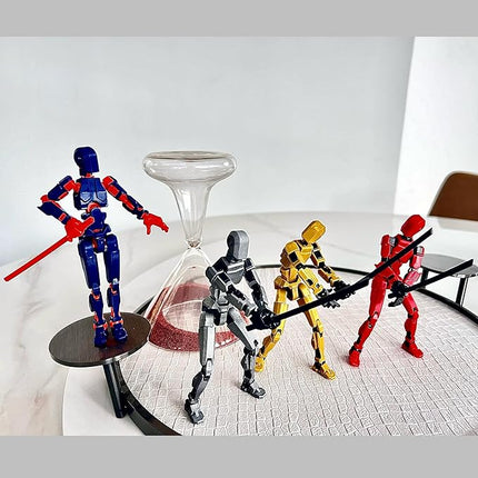 (Assembly Completed) 4 Packs T13 Action Figure, Dummy 13 3D Printed ActionFigure Toy Gifts for Kids, Robot 13 Action Figure Full Body Mechanical Doll Christmas Birthday Gift for Boys Girls