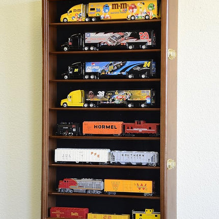 Hot Wheels 1/64 Scale Trailer Rig Model Car Display Case Cabinet w/98% UV Door