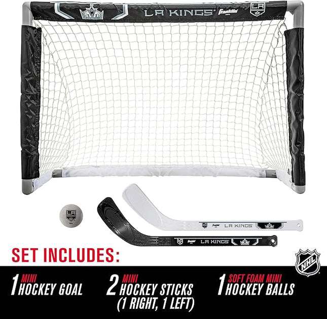 Franklin Sports NHL Mini Hockey Set - Kids Indoor Knee Hockey Goal, Ball, + 2 Stick Combo - Youth Team Indoor Toy Set - Official - Ages 3+