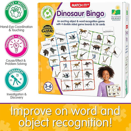 The Learning Journey: Match It! Bingo Dinosaurs - Board Games & Activities for Preschool and Kindergarten - Multiplayer Games for Children Ages 3 and Up