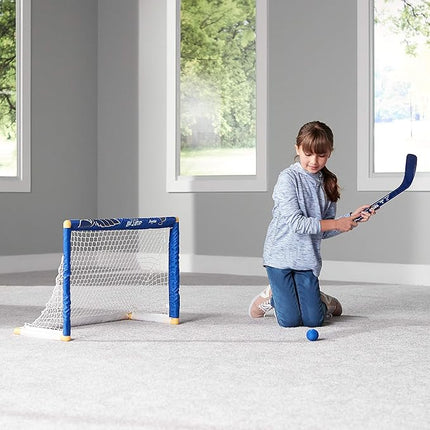 Franklin Sports NHL Mini Hockey Set - Kids Indoor Knee Hockey Goal, Ball, + 2 Stick Combo - Youth Team Indoor Toy Set - Official - Ages 3+