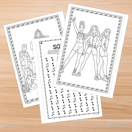 Barbie Coloring Book with Stickers, 4 Stamper Markers Included, 48 Pages, Mattel 54333