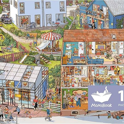 MOMIBOOK Puzzles for Adults 1000 Piece Jigsaw Puzzles of Wonderful! A Big Family, Painting Image Difficult Challenging Hard Impossible Puzzle, Cute Funny Toys & Games Christmas Birthday Gifts