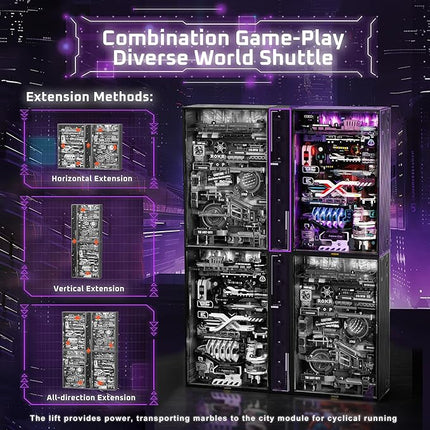 ROKR 3D Puzzles Building Toy Sets Marble Run Model Kits for Adults, 140pcs Brain Teaser STEM Kit for Kids, DIY Hobbies for Men Women, Boys and Girls (Parallel World MR02S)