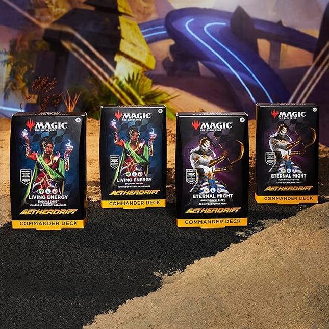 Magic The Gathering Aetherdrift Commander Deck Bundle - 2 of Each Deck (2 Living Energy + 2 Eternal Might)
