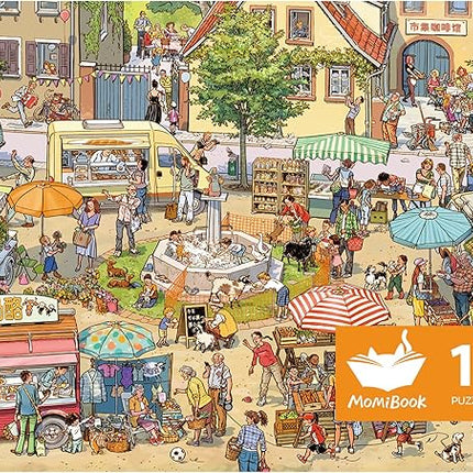MOMIBOOK Puzzles for Adults 1000 Piece Jigsaw Puzzles of Let's Go! to The Market, Painting Image Difficult Challenging Hard Impossible Puzzle, Cute Funny Toys & Games Christmas Birthday Gifts