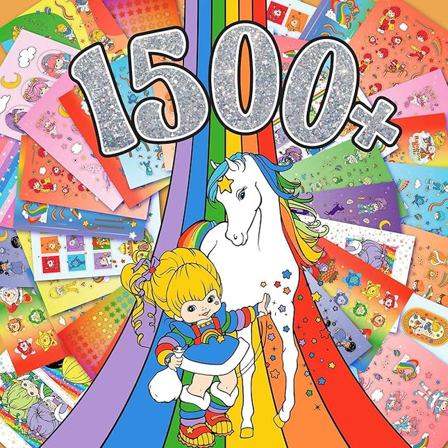 Rainbow Brite 1,500+ Sticker Book, Mega Sticker Pack, Cute Stickers for Teens, Kids, & Teachers, Retro Stationery Supplies, Kids Crafts Essentials, Classroom Prizes, Gifts for 4 Year Old Girl