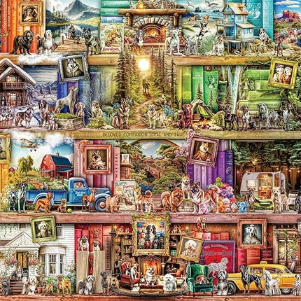 Buffalo Games - Aimee Stewart - The Library of Dogs - 1000 Piece Jigsaw Puzzle for Adults -Challenging Puzzle Perfect for Game Nights - Finished Size is 26.75 x 19.75