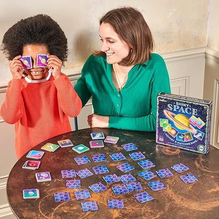 eeBoo: Memory & Matching Game- Shiny Space, 24 Pairs to Match & Memorize, Colorful Tiles, Encourages Recognition & Concentration Skills, Kids 5+