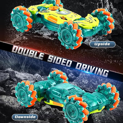 A ALPHA Gesture Remote Control Car, RC Stunt Car with 360° Flips 2.4GHz 4WD Remote Control Toy with Lights Music Birthday Xmas Gift for Boys 5 6 7 8-12 Year Old