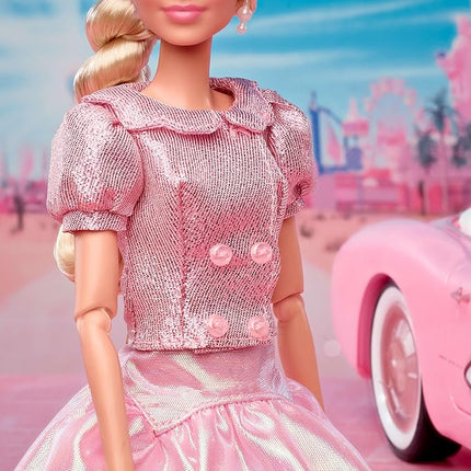 Barbie The Movie Doll, Margot Robbie as, Collectible Wearing Pink Blouse & Skirt Tutu Outfit, with Styled Hair & Matching Jewelry