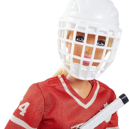 Tim Hortons Barbie Doll (12-inch Curvy) Collectible Wearing Hockey Uniform, with Stand and Certificate of Authenticity, for 6 Years and Up, Red
