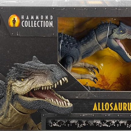 Mattel Jurassic World Hammond Collection Allosaurus Dinosaur Action Figure, Premium Movie Design, Glass Eyes & Wired Tail, 19 Points of Articulation