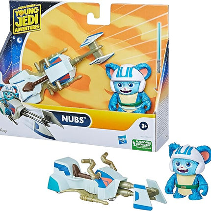 Star Wars: Young Jedi Adventures Nubs Figure & Speeder Bike, 4-Inch Scale Action Figures & Vehicles, Toys, Preschool Toys for 3 Year Old Boys & Girls