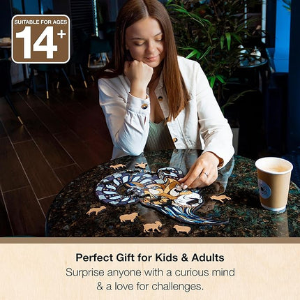 EWA Home Décor – Turtle Small 80 Pieces – Wooden Jigsaw Puzzle for Adults – Perfect for Artistic Home Decoration and Mindful Relaxation