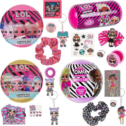 L.O.L. Surprise! 4-Pack Novelty Assortment Balls Value Pack - OMG Birthday Party Favors & Accessories for Girls