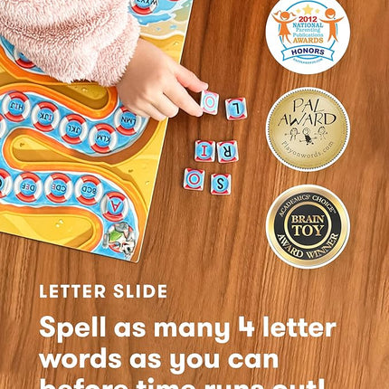 SimplyFun Letter Slide - Enhance Vocabulary and Language Skills with This Educational Game, Focused on Spelling, Consonants & Vowels, Fun for 2-4 Players, Ages 7 & Up