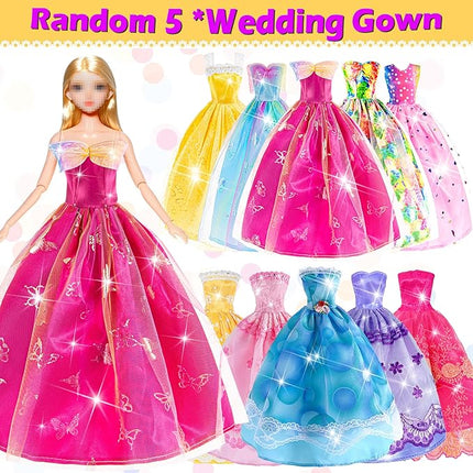 104 Piece Fashion Doll Wardrobe Playset with Poseable 11.5" Doll & 104 Accessories | ASTM-Certified Pretend Play Gift Set for Girls Ages 3+ (Purple)