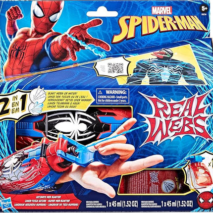 Marvel Spider-Man Real Webs Ultimate Web Blaster, 2-in-1 Blaster, Role Play Toy, Spider-Man Costume, Spider-Man Toys for Kids 5 and Up