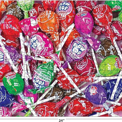 RoseArt - Snack Assortment- Blow Pop & Tootsie Roll Lollipop - 500 Piece Jigsaw Puzzle, Candy-Themed Puzzle for Adults