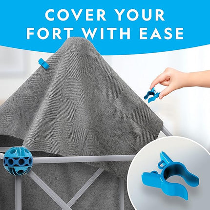 NATIONAL GEOGRAPHIC Kids Fort Building Kit - 135-Piece Indoor Fort Builder, Creative Play, STEM Building Toys for Kids Ages 6 7 8 9 10 11 12, Blanket Fort (Amazon Exclusive)