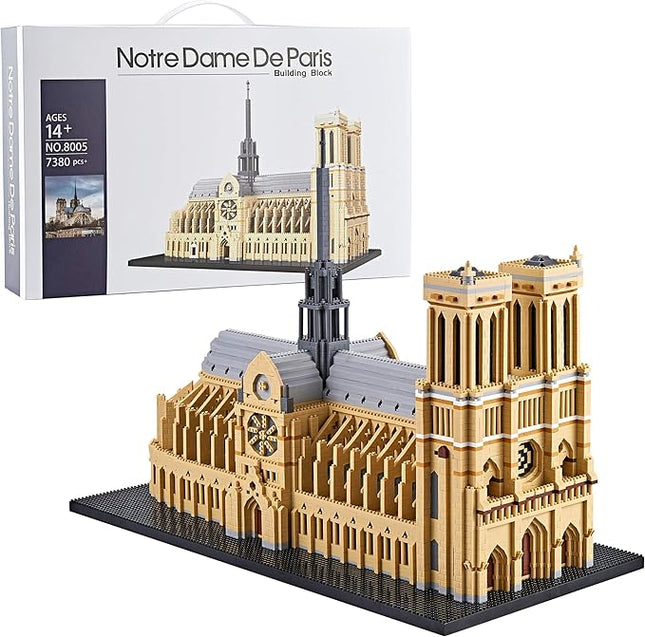 Big Architecture Model Kits Notre Dame Micro Blocks 7380 Pieces Paris Building Kit | Impressive Detail |Challenging Build | Lower Price Sturdy Structure|Gift for Kids and Adults