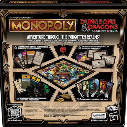 Hasbro Gaming Monopoly Dungeons & Dragons: Honor Among Thieves Game, Inspired by The D&D Movie, Monopoly D&D Board Game for 2-5 Players, Ages 8 and Up