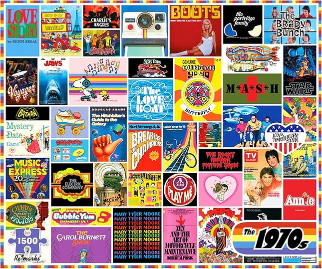 Re-marks 1970s Pop Culture Puzzle, 1500 Pieces for All Ages