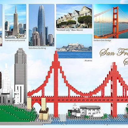 Architecture Skylines Micro Mini Block San Francisco Building Model Set Present Gift for Adults Ages of 14+ 1610pieces