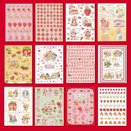 Strawberry Shortcake 1,000+ Sticker Book, Cute Stickers for Kids, Scrapbooking, Planning, Journaling, Water Bottles, Letter Stickers, and Gifts for 7-Year-Old Girls.