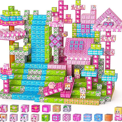 Magnetic Blocks,150PCS Magnetic Building Cube Game,Magnet Blocks Tiles Constructions Toys,STEM Educational Building Blocks for Kids,Christmas Birthday Gifts for Boys and Girls Age 3+ Years Old