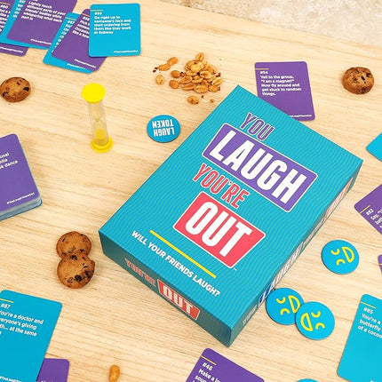 You Laugh You're Out A Party Game with Hilarious Charades Family Card Games for Adults & Kids, Halloween, 125 Prompt Cards Fun Card Games for Family Game Nights, Gatherings, & Parties Ages 14+