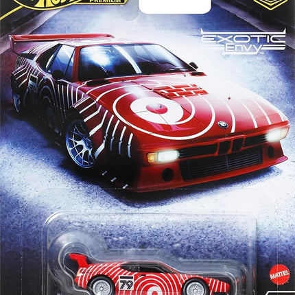 Hot Wheels Premium Car Culture Circuit Legends Toy Vehicle, 1:64 Scale Die-Cast BMW M1 Procar, Exotic Envy, Real Riders Tires, Metal/Metal Chassis