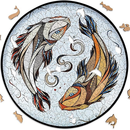 EWA Home Décor – Kois Small 80 Pieces – Wooden Jigsaw Puzzle for Adults – Perfect for Artistic Home Decoration and Mindful Relaxation