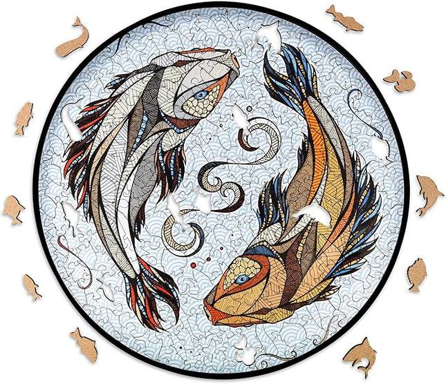 EWA Home Décor – Kois Small 80 Pieces – Wooden Jigsaw Puzzle for Adults – Perfect for Artistic Home Decoration and Mindful Relaxation