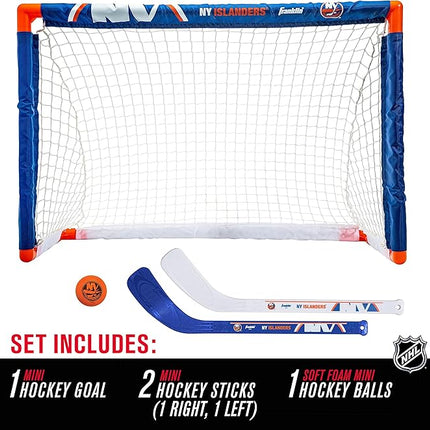 Franklin Sports NHL Mini Hockey Set - Kids Indoor Knee Hockey Goal, Ball, + 2 Stick Combo - Youth Team Indoor Toy Set - Official - Ages 3+