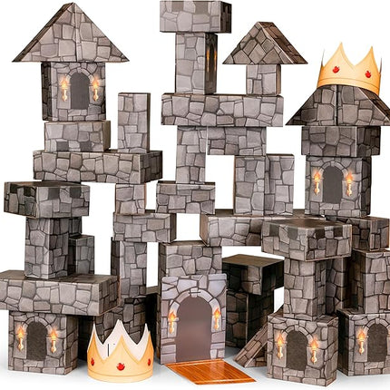 National Geographic Jumbo Cardboard Building Blocks – 45-Pc. Extra-Thick Cardboard Bricks for Kids, Build a Castle Play House, Indoor Playhouse, Large Building Blocks, Kids Giant Blocks