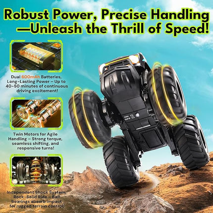 Threeking 1:16 Waterproof Monster Truck Toys RC Cars Amphibious Remote Control Car Trucks 4WD All Terrain Off-Road Pickup Toy for 6 7 8 9 10 11 12 Year Old Boys Girls Kids Gifts Presents