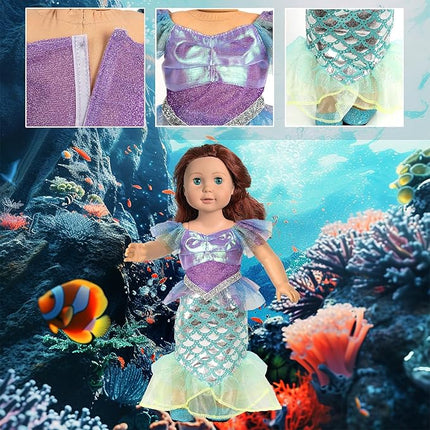 18 inch Doll Clothes Accessories - 6Pcs Different Fairytale Costume Dress