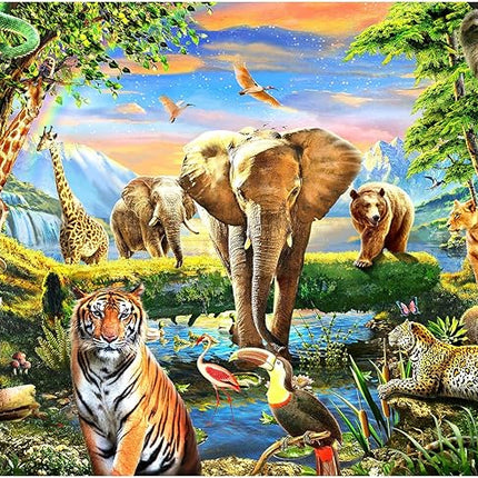 1000 Pieces Puzzles for Adults, Animal World Jigsaw Puzzle Challenging Night Game, Interlock Perfectly No Dust, for House Decoration, Birthday Party Holiday Toy for Kids Boys and Girls