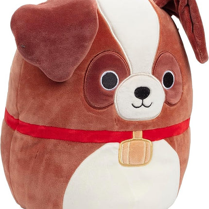 Squishmallows 10" Sassafras the St. Bernard Dog - Officially Licensed Kellytoy Plush - Collectible Soft & Squishy Puppy Stuffed Animal Toy - Add to Your Squad - Gift for Kids, Girls & Boys - 10 Inch