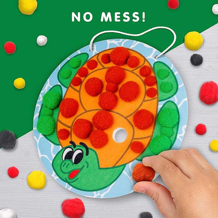 Blue Marble National Geographic Kids Pom Poms Arts and Crafts Kit - Pom Pom Animals Toddler Craft Kit, Preschool Art, Toddler Crafts Ages 3-5, Crafts for Toddlers 2-4 Years, Pom Pom Pictures