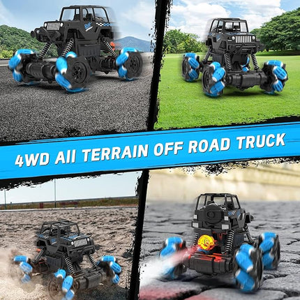 RC Sideways Stunt Car, 2.4 Ghz Remote Control Drift Car, Features 360° Rotation, Spins, Spray, All Terrain 4WD RC Stunt Cars Toys for 6-12 Years Boys Girls Gifts for Christmas New Year