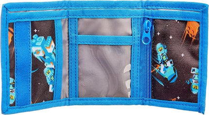 LEGO Trifold Wallet, Kids Unisex Wallet for Boys and Girls, with Clear ID Window, Card and Cash Pockets and Secure Hook and Loop Closure, Space Corp